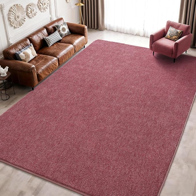 Keeko 4x6 Area Rugs for Living Room,Soft Washable Memory Foam Bedroom Rug | Indoor Throw Rug Low Pile Minimalist Non Slip Carpet for Kids Nursery Classroom Dorm Room Home Decor Red and White