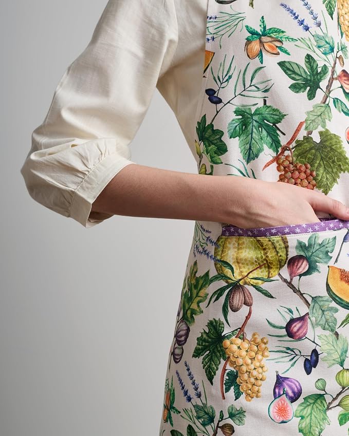 Maison d' Hermine Aprons for women with Pocket 100% Cotton (27.50"x31.50") | Adjustable Neck Strap & long ties Apron Men Chef Wedding Cooking Gardening Server Maid