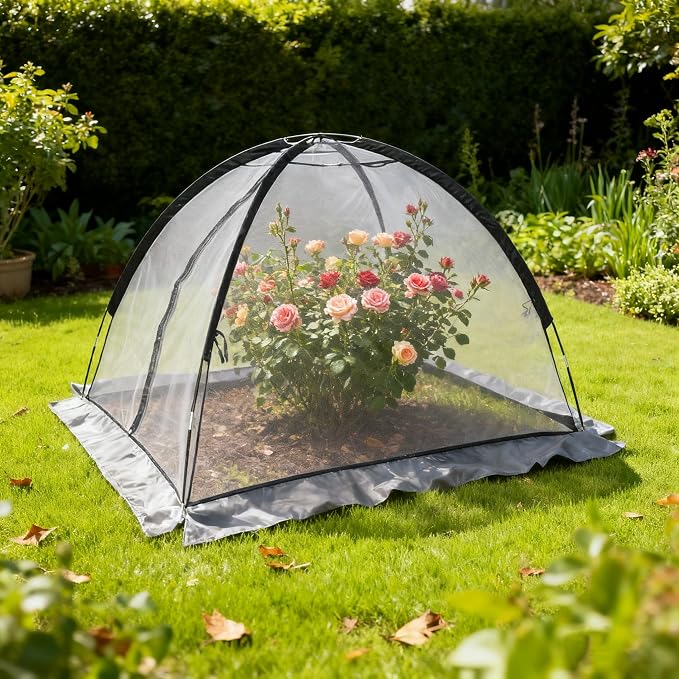 Doublehorse Pond Cover Net: Large 13 x 17 FT Heavy-Duty Dome Nylon Mesh for Outdoor Fish Koi Garden Winter Protection from Leaves & Debris Netting Plant Covering Tent with Zipper Stakes