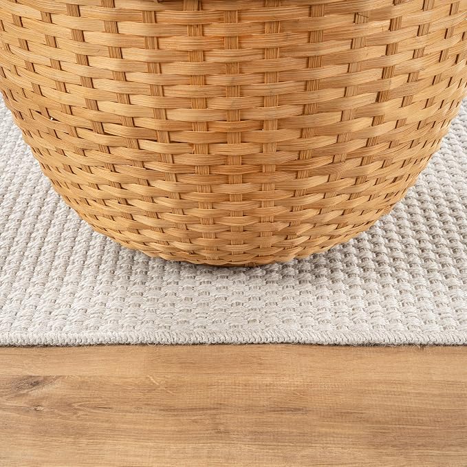 CAMILSON Easy Jute Rug 2x3, Indoor Outdoor Off-White Farmhouse Area Rugs for Living Room and Kitchen Rug, Solid Woven Design, Easy-Cleaning, Washable Outside Carpet Alfombras (2 x 3)