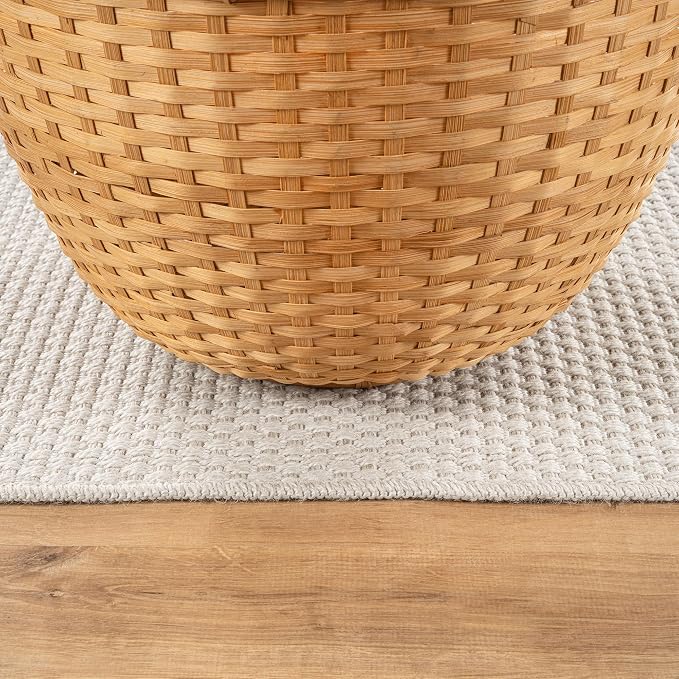 CAMILSON Easy Jute Rug 9x12, Large Indoor Outdoor Off-White Farmhouse Area Rugs for Living Room Patio and Kitchen Rug, Solid Woven Design, Easy-Cleaning, Non Slip Washable Outside Carpet (9 x 12)