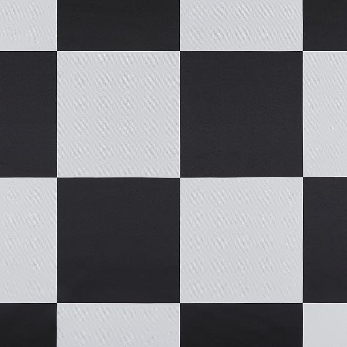 Rod Pocket & Back Tab Checkered Curtains, 100% Blackout, Race car Flag Checkerboard Curtains, Thermal Insulated, Noise Reducing, 2 Panels, Each W42×L84