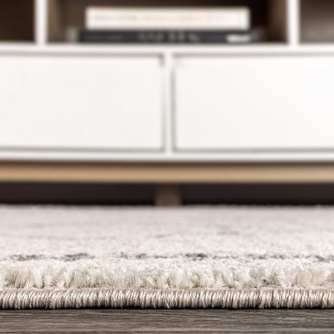 JONATHAN Y Zaina Moroccan Beni Souk Cream/Gray Indoor Area Rug, 8x10, Contemporary, Modern, Easy-Cleaning for Living Room, Bedroom, Kitchen, Pet Friendly, Non-Shedding (MOH203B-8)