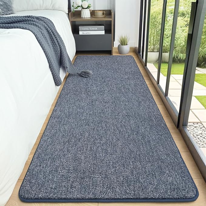 AROGAN 2x6 Runner Rug for Hallway, Long Runner Rugs Non Slip, Blue | Soft Washable Memory Foam Carpet for Bedroom, Non Slip Backing Runners Rug for Hallways, Kitchen, Bathroom, Entryway Home
