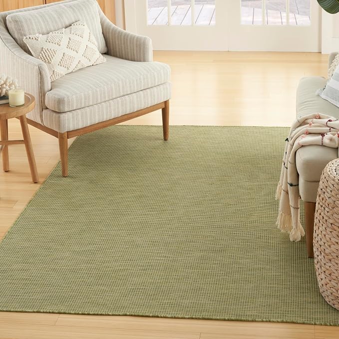 Nourison Home Positano Green 9' x 12' Area Rug - Easy Clean, Non Shedding, Bed Room, Living Room, Dining Room, Kitchen (9' x 12')