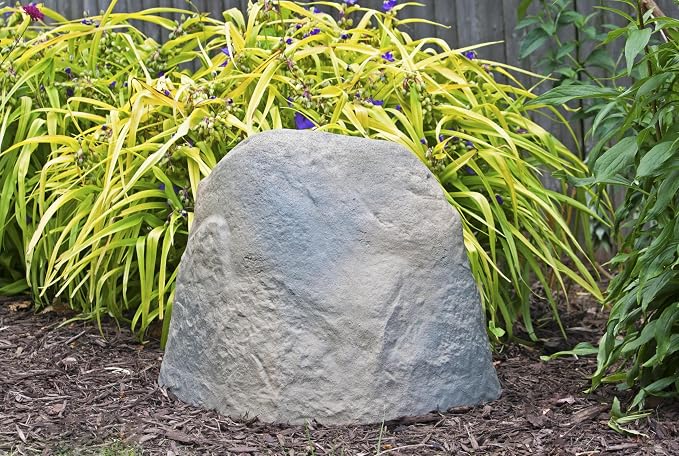 Emsco Group 2882 Landscape Rock Resin, Medium, Detailed Texture | Natural Rock, Medium Size, Decorative Landscape Rock Cover, Covers Well Pumps, Sprinkler Valves & Yard Utilities