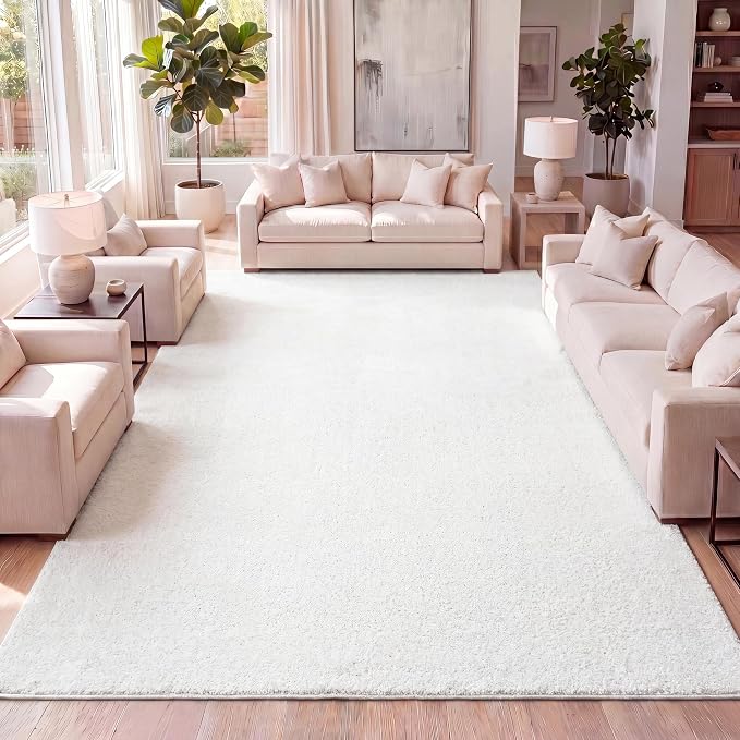 JONATHAN Y Haze Solid Low-Pile Cream Indoor Area Rug 4x6, Coastal,Bohemian,Minimalist,Classic, Easy-Cleaning for Living Room,Bedroom,Kitchen,Pet Friendly,Non-Shedding (SEU100T-4)
