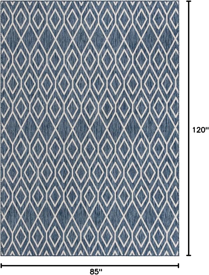 Jill Zarin Outdoor Collection Area Rug - Turks and Caicos (7' x 10' Rectangle Blue/Ivory)