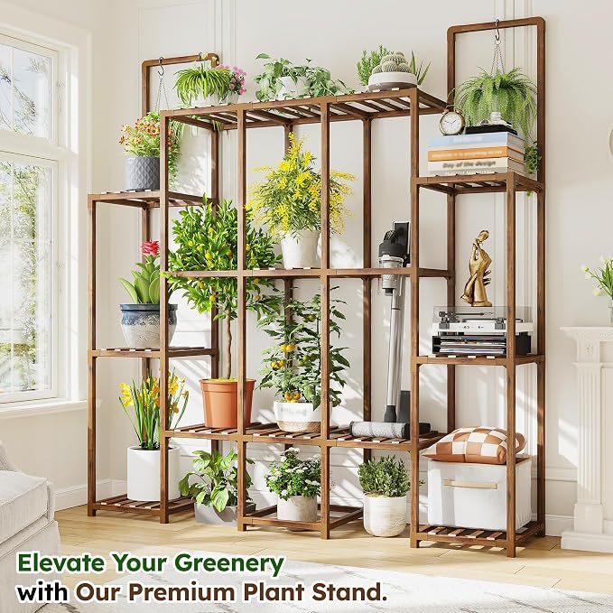EnHomee 47''H Tall Plant Stand, Indoor Plant Stand with 18-22 Pots, Large Plants Shelves for Living Room, Patio, Balcony, Yard, Garden