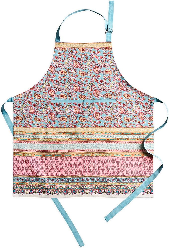 Maison d' Hermine Aprons for women with Pocket 100% Cotton (27.50"x31.50") | Adjustable Neck Strap & long ties Apron Men Chef Wedding Cooking Gardening Server Maid