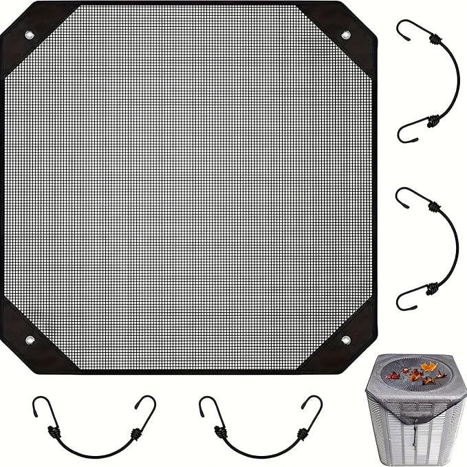 36" Universal AC Cover for Outside Units, Heavy-Duty Mesh AC Condenser Cover with Bold Rope and Windproof Hooks, All-Season Heat Pump or HVAC Protection