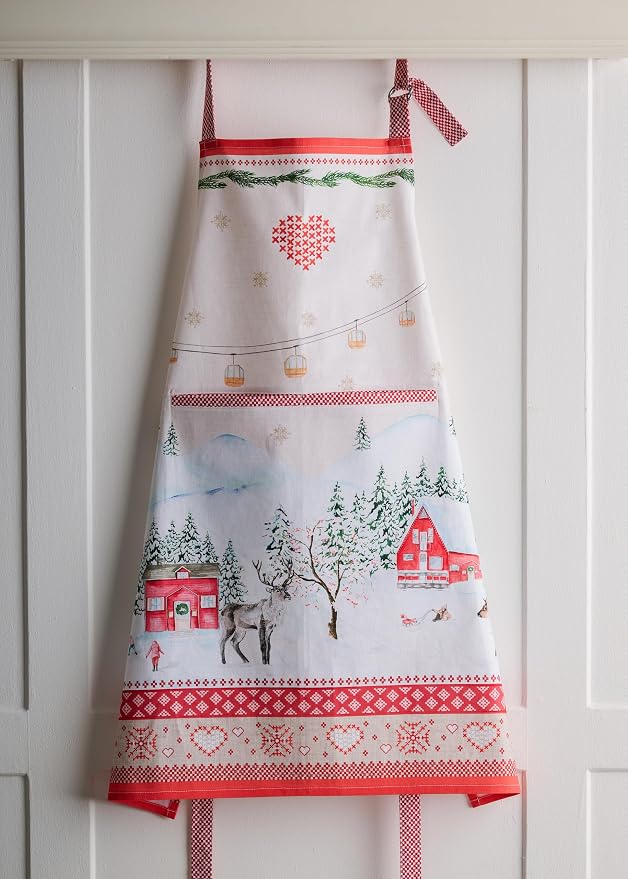 Maison d' Hermine Aprons for women with Pocket 100% Cotton (27.50"x31.50") | Adjustable Neck Strap & long ties Apron Men Chef Wedding Cooking Gardening Server Maid