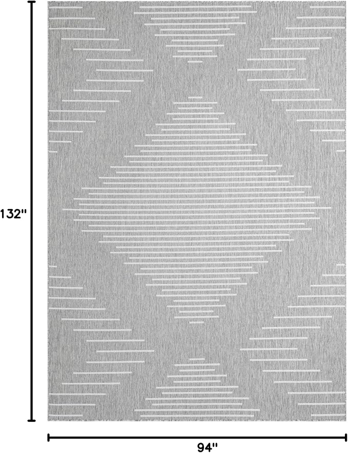 Unique Loom Outdoor Modern Collection Area Rug - Tambor (7' 10" x 11' Rectangle Gray/Ivory)