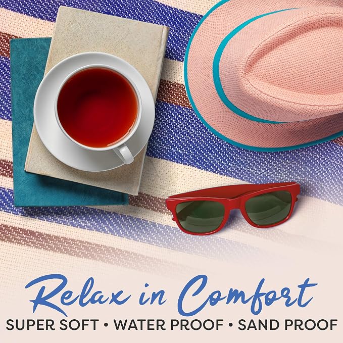 scuddles Waterproof Picnic Blanket 60" x 60" for Beach, Camping and Travel