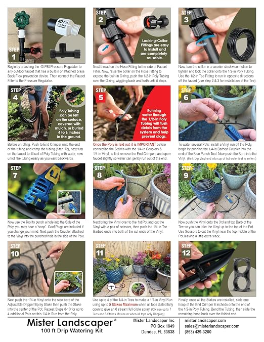 Mister Landscaper Patio & Potted Plant Drip Watering Kit