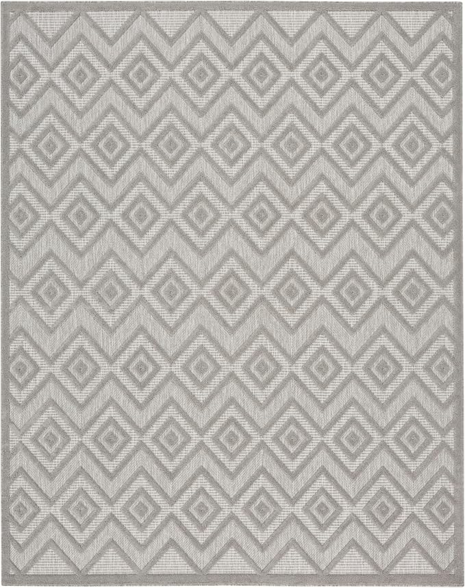 Nourison Home Versatile Silver Grey 9' x 12' Area Rug - Easy Clean, Non Shedding, Bed Room, Living Room, Dining Room, Kitchen (9' x 12')