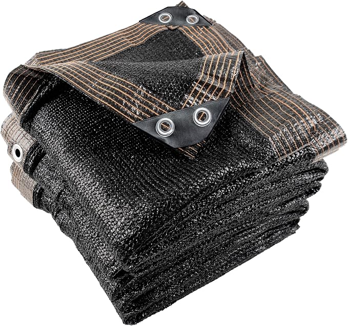 70% 20 X 30 FT Black Shade Cloth, Outdoor Sunblock Shade Cloth with Grommets, Durable Sun Shade Netting Shading Antifreezing for Patio, Garden, Plants Cover, Greenhouse, Barns, Dog Kennel