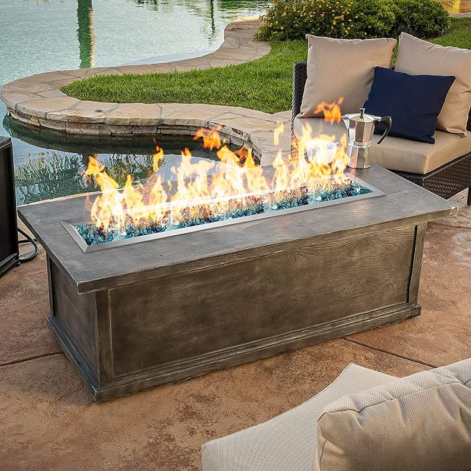 Stanbroil 30" x 6" Linear Drop-in Fire Pit Pan with Upgrade Jet Burner, Natural Gas or Propane Fire Pit for Outside, 54K BTU Max, Higher Flame