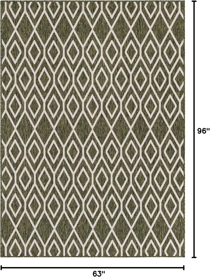 Jill Zarin Outdoor Collection Area Rug - Turks and Caicos (5' 3" x 8' Rectangle Green/Ivory)