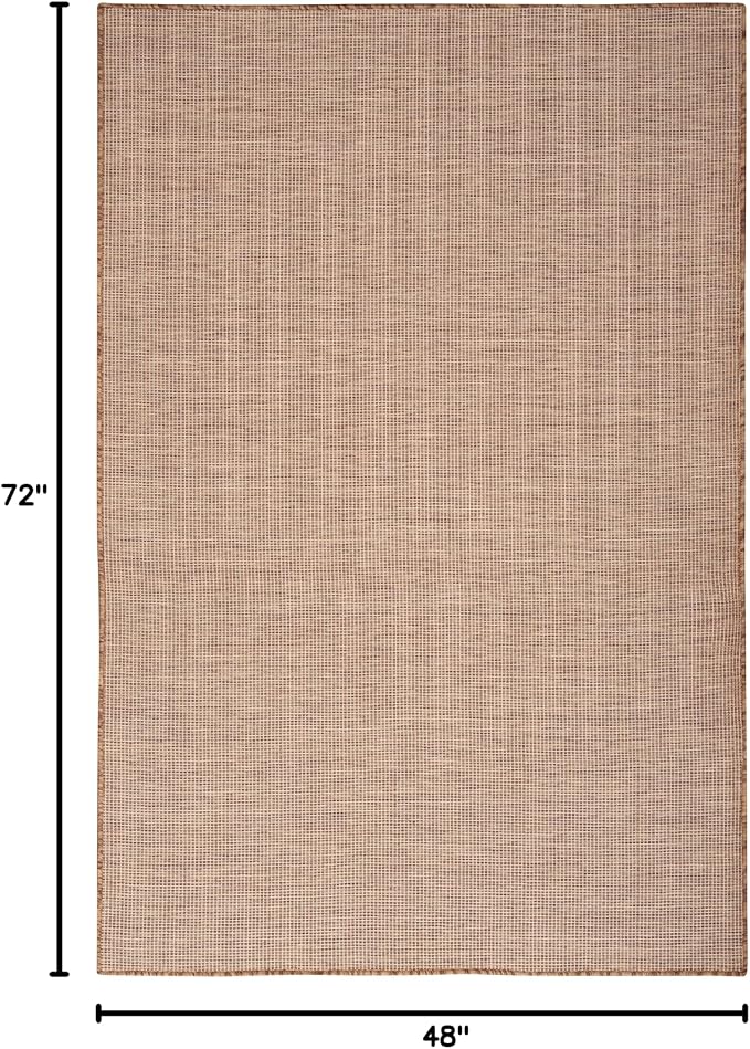 Nourison Home Positano Jute 4' x 6' Area Rug - Easy Clean, Non Shedding, Bed Room, Living Room, Dining Room, Kitchen (4' x 6')