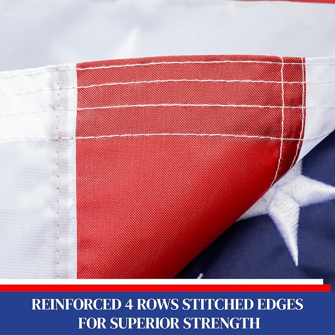 Evergreen Flag American Flag 3x5 Estate Size | Heavy Duty Outdoor Premium 310D | Embroidered Stars and Stripes and Quadruple Stitched Edge | USA Residential or Commercial