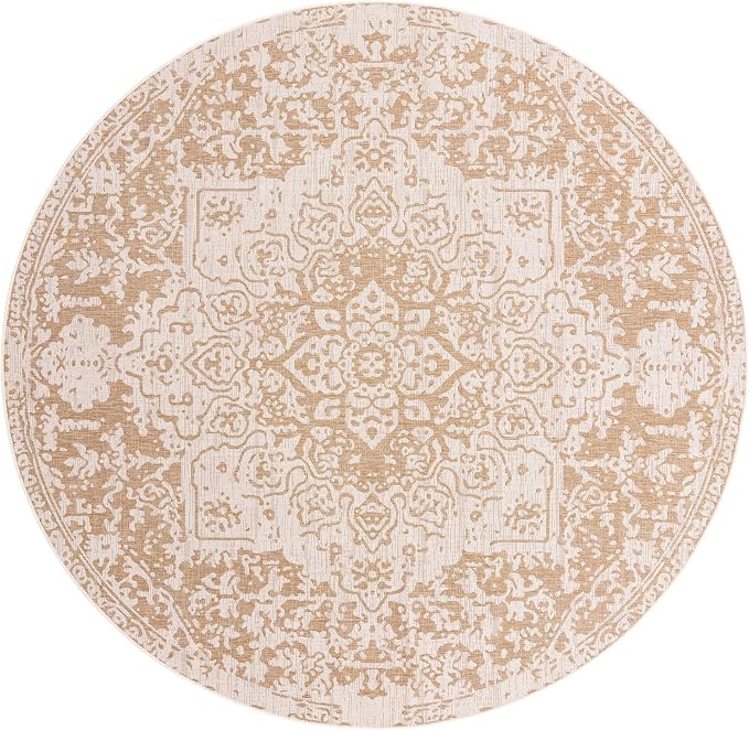 Jill Zarin Jill Zarin Outdoor Collection Area Rug - Dubai (10' 8" Round, Beige/Brown)