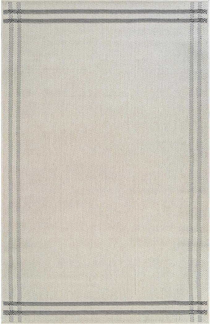 Luul Home Easy Jute Rugs 10x14 Bordered Bone Color Living Room Indoor Outdoor Area Rug for Patio and Kitchen Rug High Traffic Washable Easy to Clean Solid Boho Woven Design Outside Carpet (10 x 14)