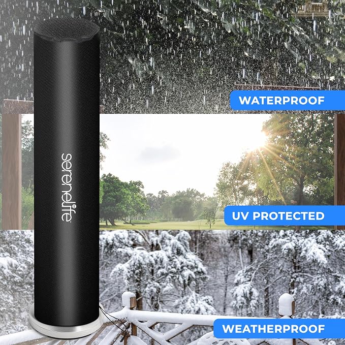 SereneLife Patio Heater Cover for SLOHT44 Infrared Outdoor Electric Space Heater, Heavy Duty Propane Heater Cover, Durable, Tearproof Waterproof Dustproof, Wind/Sunlight/Snow Resistant