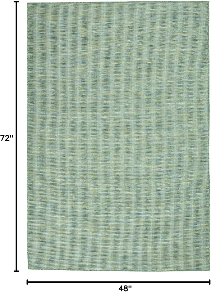 Nourison Home Positano Blue Green 4' x 6' Area Rug - Easy Clean, Non Shedding, Bed Room, Living Room, Dining Room, Kitchen (4' x 6')