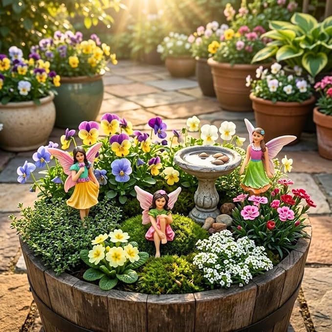 PRETMANNS Fairies for Fairy Garden - Colorful Accessories for an Indoor or Outdoor Miniature Garden - an Adorable Figurine Kit – 3 Pieces