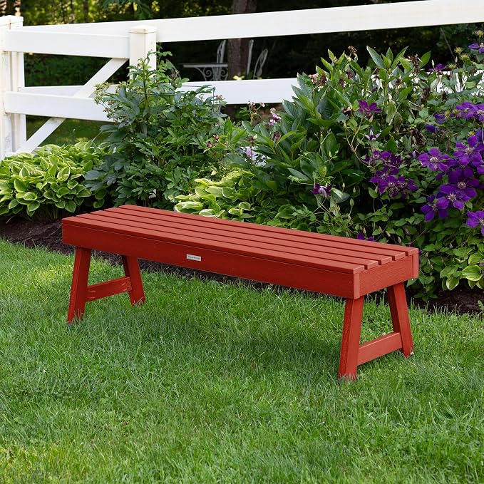 highwood Weatherly Backless Bench, 5 Feet, Rustic Red