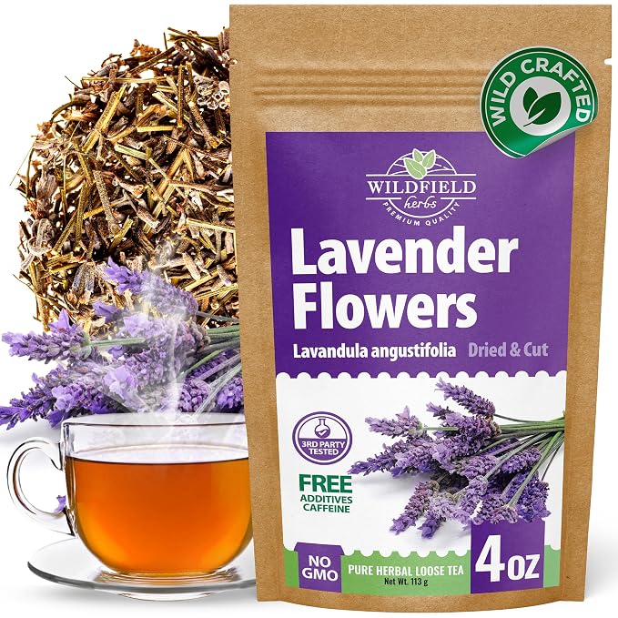 4 oz. Dried Lavender Flowers Herb Tea (Lavandula angustifolia) - 113 g Lavender Herbs Dried Tea Flores de lavanda