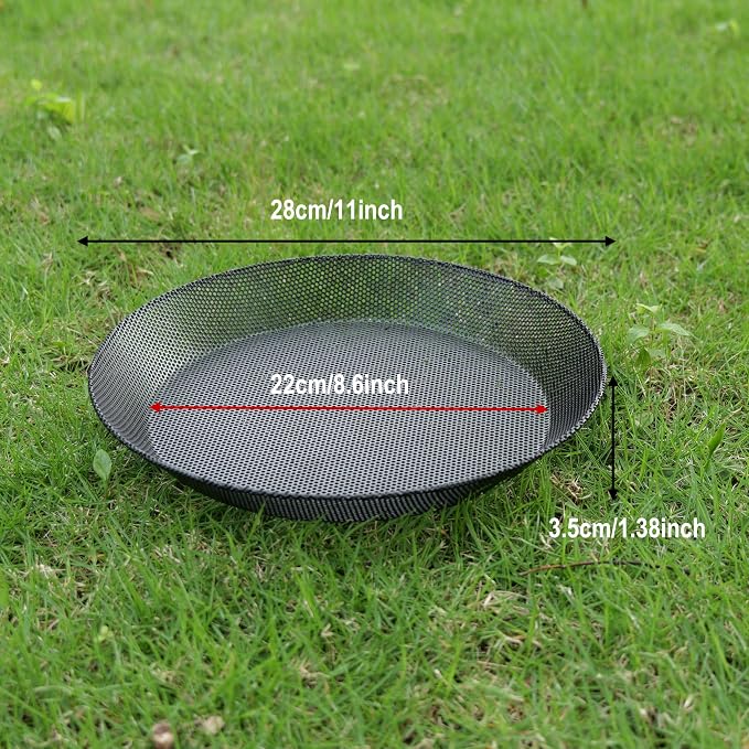 2pcs Metal Round Bird Feeders Tray, Wild Birds Seed Feeder, Mesh Tray Outdoor Accessory for Humming Bird Feeders Station