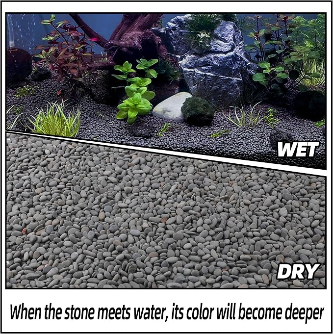 CJGQ Decorative River Rocks Pebbles for Succulents, Cacti & Gardens, Aquarium Gravel, Fish Tank Rocks, 2.4 lb