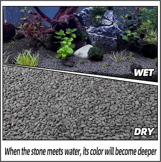 CJGQ 18lb Aquarium Gravel for Plants, Decorative River Rocks Pebbles for Succulents Cactus Outdoor Garden Landscaping, Natural Small Drainage Rocks Gravel for Fish Tank Vases Terrarium