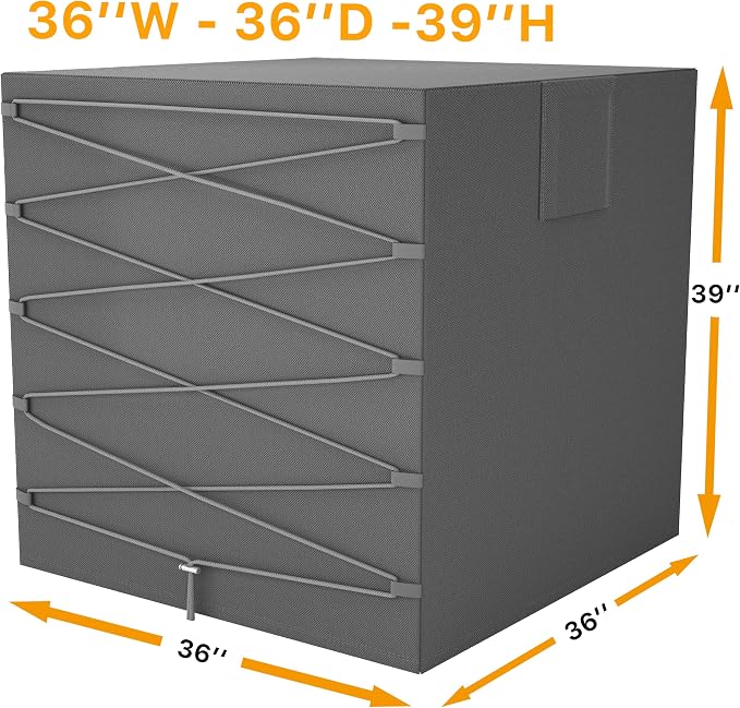 Air Conditioner Cover - Outdoor Central AC Unit Protector - Dual Shoelace Drawstring