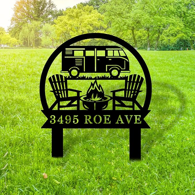 Personalized Camper Signs, Custom Camper Yard Sign, Hanging Camping Sign, Camper Metal Decor, RV Decor, Custom Campground Sign, Campground Present, Dad's Present