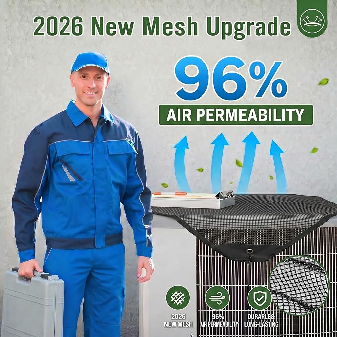 28x28 Central Air Conditioner Covers for Outside, Larger Mesh AC Unit Covers Outdoor - Top Universal Defender