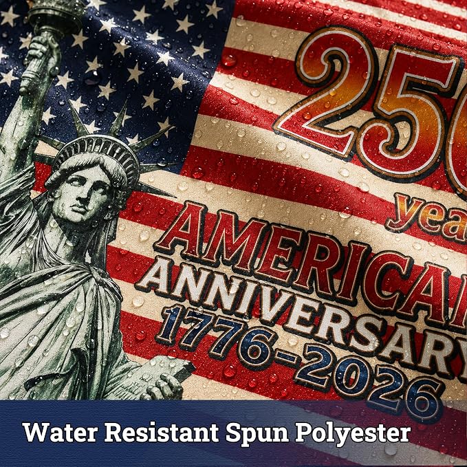American 250th Anniversary Flag 3x5 FT, Heavy Duty Thickened 150D Polyester Statue of Liberty Patriotic US Flag, 1776-2026 Celebration Banner for Outdoor Yard Porch