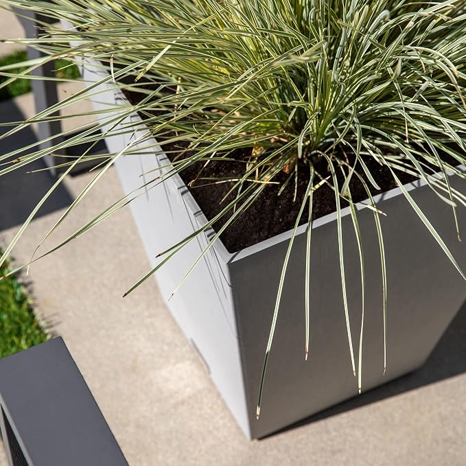 Veradek Pure Series Nobleton Plastic Planter - Large Pots for Indoor or Outdoor Porch/Patio | Durable All-Weather Use with Drainage Holes | Modern Planter Décor for Flowers, Shrubs, Trees