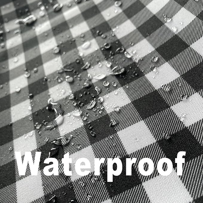 Waterproof Plaid Tablecloth Fabric - Square 58x58 Inch Classic Gingham Checker Table Cloth for Indoor/Outdoor Use - Buffalo Table Cover for Picnics, BBQs, and Parties