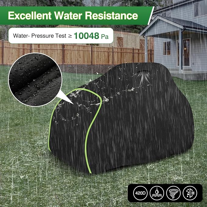 Riding Lawn Mower Cover-Heavy-Duty 420D Waterproof Lawn Covers, with Cotton Lined Oxford Fabric & Air Vents, Universal Fit for Toro TimeCutter, John Deere, Cub Cadet, Husqvarna