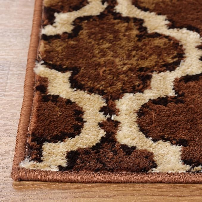 Superior Modern Indoor Area Rug, Non Slip Rug, 8'6"x11'6", Brown | Geometric Design Floor Décor, Easy Care High Traffic Areas Living Dining Room, Bedroom, Office, Entryway, Viking Collection