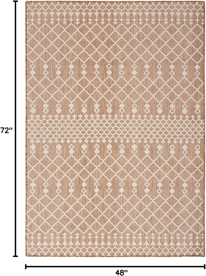Nourison Home Positano Jute 4' x 6' Area Rug - Easy Clean, Non Shedding, Bed Room, Living Room, Dining Room, Kitchen (4' x 6')
