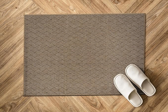 Luul Home Easy Jute Rugs 2x3 Herringbone Natural Color Living Room Indoor Outdoor Door Mat for Patio and Kitchen Rug High Traffic Washable Easy to Clean Solid Boho Woven Design Carpet (2 x 3)