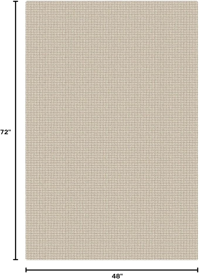 KOZYFLY Washable Area Rug 4x6 ft Non Slip Rubber Backed Living Room Rugs Braided Woven Cotton Kitchen Rugs Indoor Outdoor Entryway Rug for Dining Living Room Bedroom, Ivory/Camel/Brown