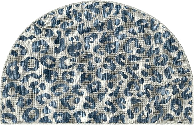 Unique Loom Outdoor Safari Collection Area Rug - Leopard (2' 7" x 4' 1" Hearth Blue/Gray)
