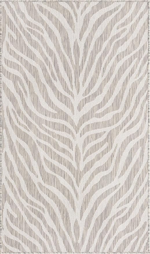 Unique Loom Outdoor Safari Collection Area Rug - Tsavo (3' 1" x 5' 3" Rectangle, Gray/ Ivory)
