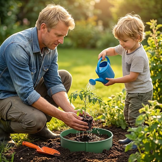 Anothera 48 Pieces Planting Rings, Diameter Range 8.2-15.7 Inches, Interlocking Garden Planting Rings, Green Garden Rings for Plant Support