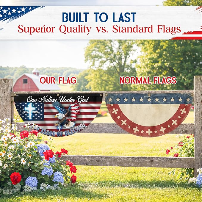 FLAGWIX American One Nation Under God Flag - Polyester Double-sided Yard Flags For Outside Fan Flag, 3x6 ft - 4th of July Decorations for Home Yard Garden Decor Banner, Gifts For Men Women